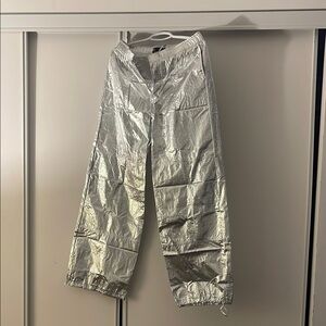Silver Metallic Pants